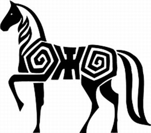 Mayan horse decal