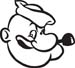 Popeye Head decal