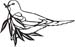 Peace dove with olive branch decal