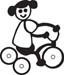 Stick Family Girl Riding Bicycle 