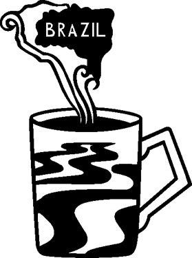 Brazil Coffee Cup Decal
