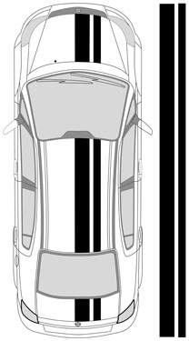 14" Dual Racing Stripes 
