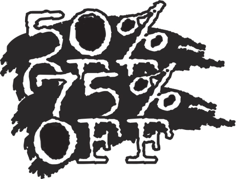 50% 75% off Window Decal